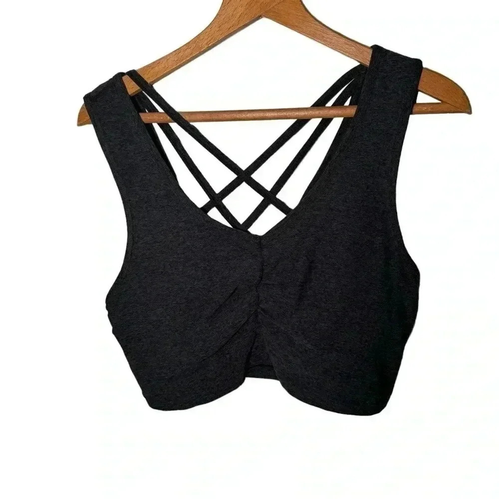 NWOT ZELLA DARK GREY CRISS CROSS SPORTS BRA XL